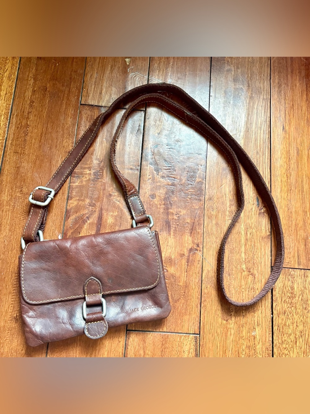 Jack Georges Brown Leather Crossbody